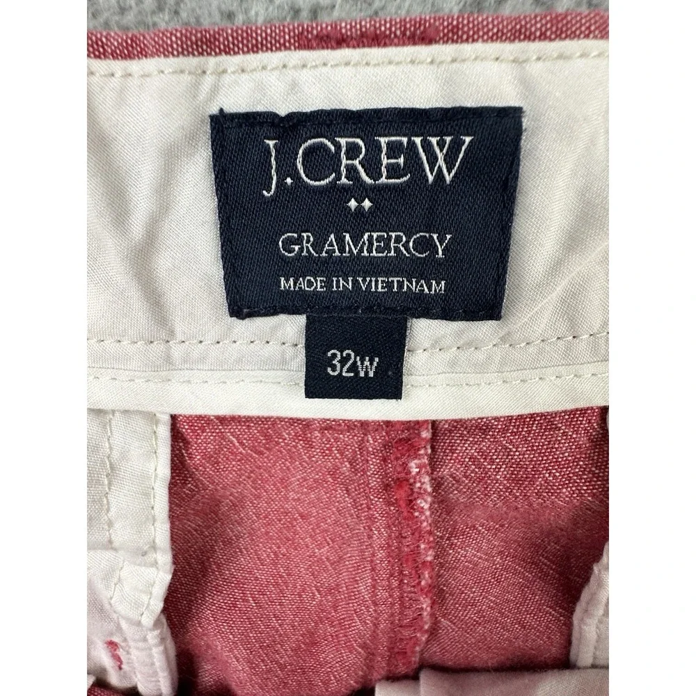 J.Crew Gramercy Shorts Mens 32 Red Chambray 8